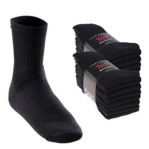 MT Damen und Herren Sport- und Freizeitsocken (16 Paar) Tennissocken - Schwarz 35-38 von MT