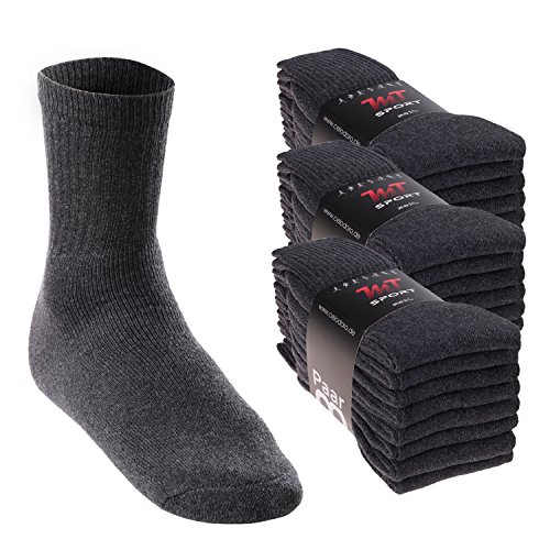 MT Damen und Herren Sport- und Freizeitsocken (24 Paar) Tennissocken - Anthrazit 39-42 von MT