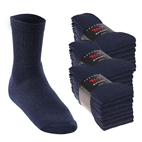 MT Damen und Herren Sport- und Freizeitsocken (24 Paar) Tennissocken - Jeansblau 43-46 von MT