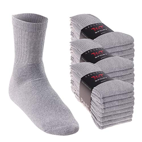 MT Damen und Herren Sport- und Freizeitsocken (24 Paar) Tennissocken - Sportgrau 39-42 von MT