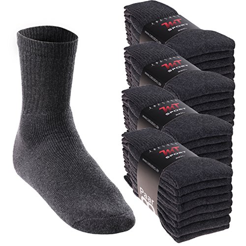 MT Damen und Herren Sport- und Freizeitsocken (32 Paar) Tennissocken - Anthrazit 39-42 von MT