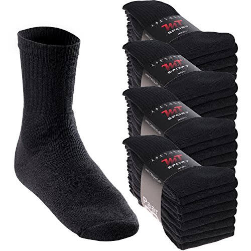 MT Damen und Herren Sport- und Freizeitsocken (32 Paar) Tennissocken - Schwarz 35-38 von MT