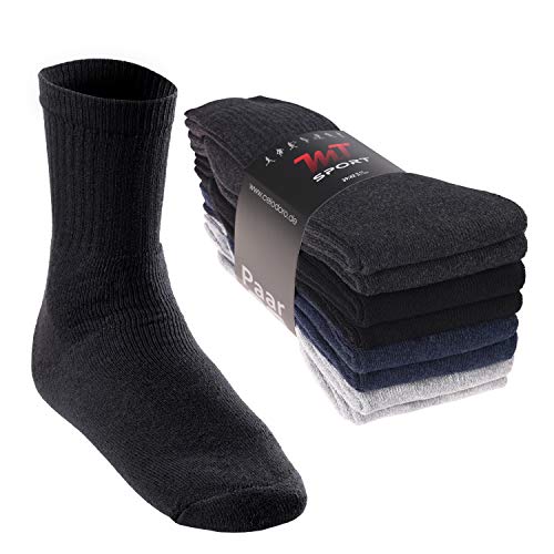 MT Damen und Herren Sport- und Freizeitsocken (8 Paar) Tennissocken - 4-Farb-Mix 39-42 von MT