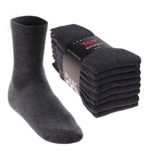 MT Damen und Herren Sport- und Freizeitsocken (8 Paar) Tennissocken - Anthrazit 35-38 von MT