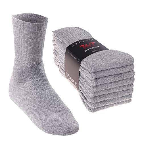 MT Damen und Herren Sport- und Freizeitsocken (8 Paar) Tennissocken - Sportgrau 39-42 von MT