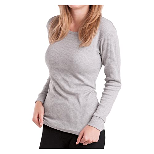 MT Damen Ski- & Thermohemd - Winter Unterwäsche Langarm weiche Innenseite - Sports Grey M von MT