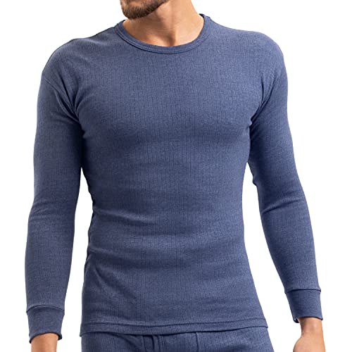 MT Herren Ski- und Thermounterhemd - Winter Unterwäsche Langarm - Blau XL von MT