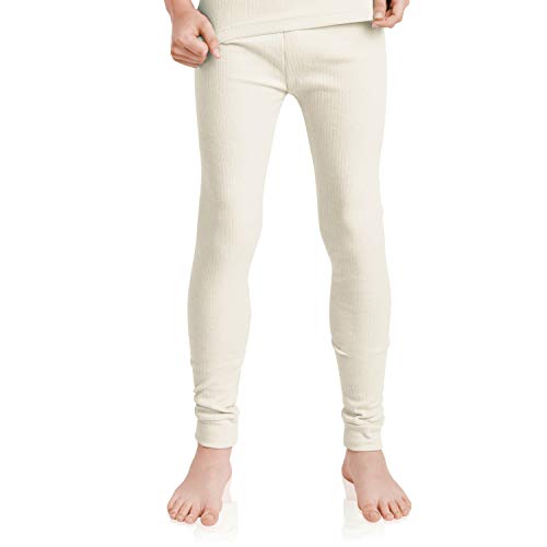 MT Kinder Ski- & Thermohose - Winter Unterwäsche lang für Jungen und Mädchen - Ecru Creme 122-128 von MT