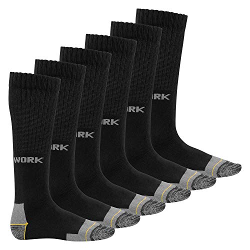 MT Herren Arbeits- und Freizeitsocken (6 Paar) Robuste Work Kniestrümpfe - WORK-Logo 47-50 von MT