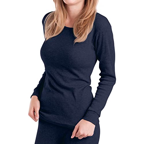 MT Damen Ski- & Thermohemd - Winter Unterwäsche Langarm weiche Innenseite - Navy M von MT
