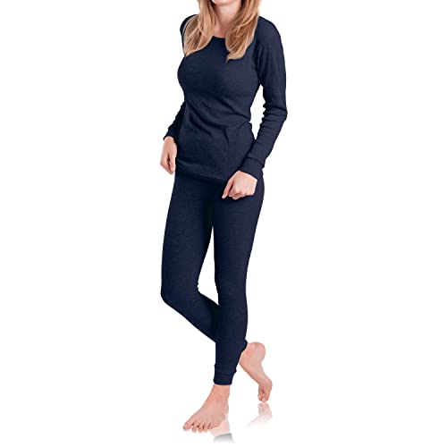 MT Damen Ski- & Thermowäsche Set - warme Unterwäsche Langarm mit weicher Innenseite - Navy L von MT