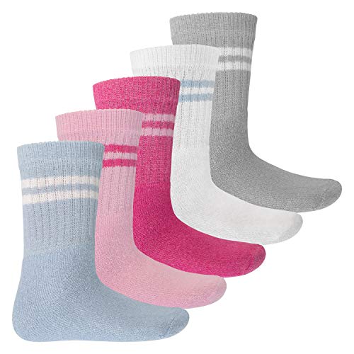 MT Kinder Sport- und Freizeitsocken (5 Paar) Tennissocken für Mädchen und Jungen - Pastell 27-30 von MT