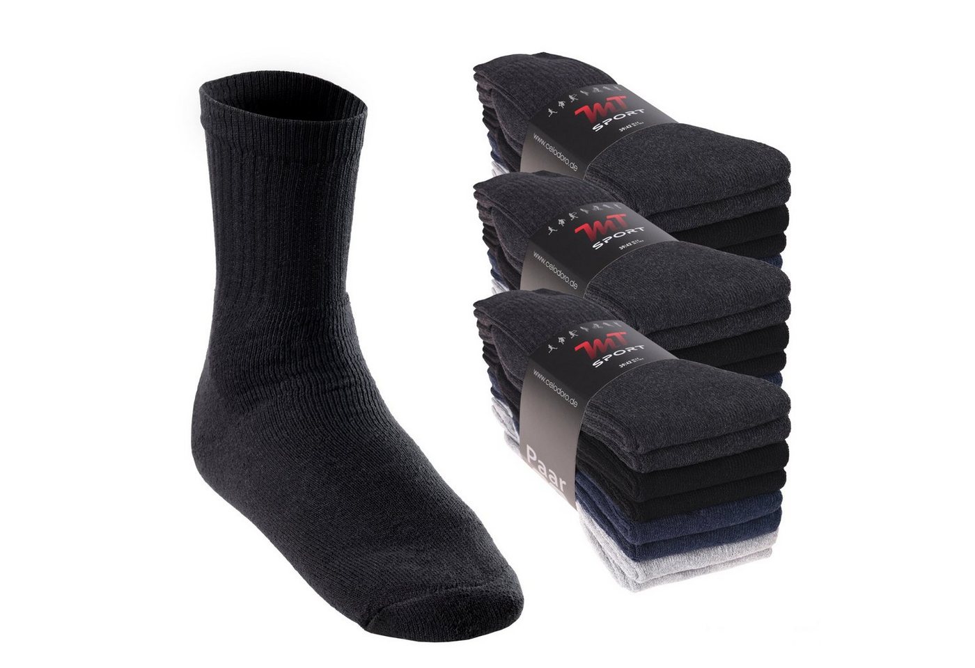 MT Tennissocken Sport- & Freizeitsocken Damen/Herren (8-32 Paar) Tennissocken (24-Paar) von MT