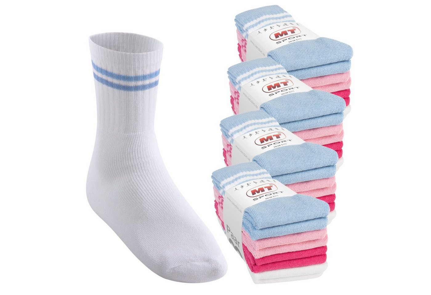 MT Tennissocken Sport- & Freizeitsocken Damen/Herren (8-32 Paar) Tennissocken (32-Paar) von MT