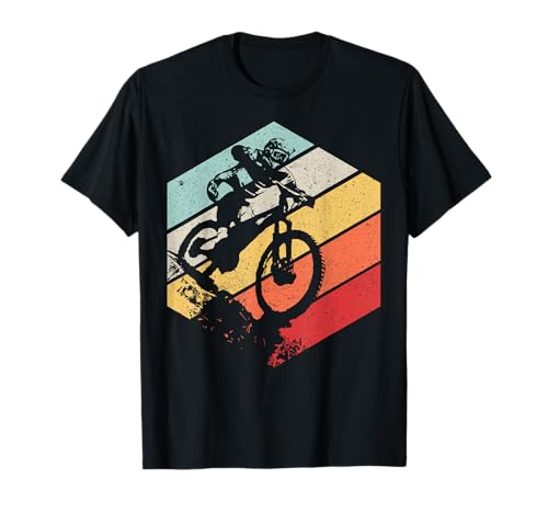MTB Designs & Mountainbike Kollketion MTB Downhill Geschenk Retro T-Shirt für Herren, Schwarz, S, Crew Neck, Kurzarm, 100% Baumwolle, Mountain Biking, Outdoor-Abenteuer von MTB Designs & Mountainbike Kollketion