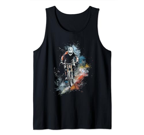 MTB Downhill Wasserfarbe Tank Top von MTB Downhill Wasserfarbe Gift Apparel