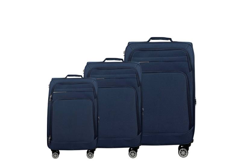 MTB Kofferset Reisekoffer Handgepäck Tasche Trolley Koffer Stoffkoffer 3er Set, (Spar-Set, 360 Grad Rollen), Dehnungsfuge, Extra leicht, Extrem Robust, Raumteiler von MTB
