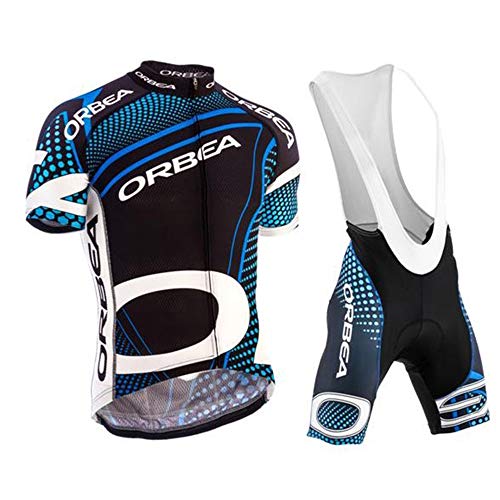 MTBHW Herren Radtrikot Set Atmungsaktiv Quick-Dry Kurzarm Radsport Shirt + Gel Gepolsterte Shorts von MTBHW