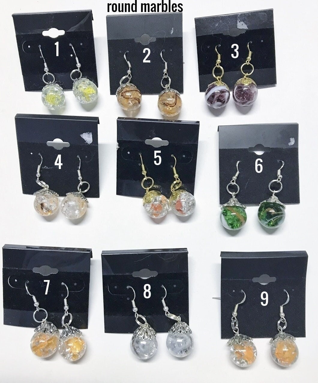 925 Sterling Silber Ohrhaken Mit Gerissenem Marmor von MTCreationsjust4uLLC