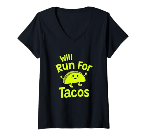 Damen Lustiges Laufen T-Shirt mit V-Ausschnitt von MTD