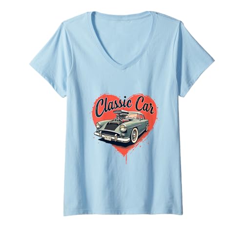 Damen Oldtimer T-Shirt mit V-Ausschnitt von MTD