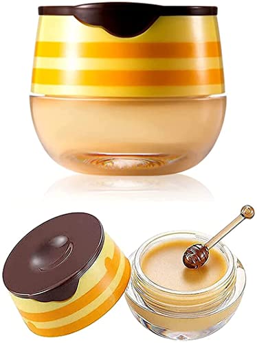 Lip Balm Honey Pot Propolis Feuchtigkeitsspendende Honig-Lippenmaske mit Honigstift Feuchtigkeitsspendend & Vorbeugung Trockener und rissiger Lippenpeeling zur Lippenpflege und Lippenbehandlung von MTDBAOD