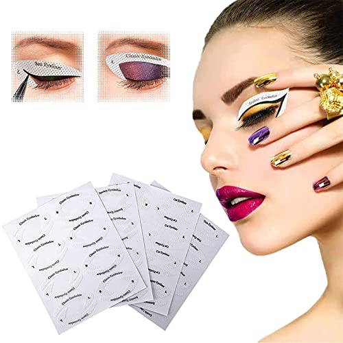Schnelle Eyeliner-Lidschatten-Schablonen,Smoky Cat Eyeliner-Schablonenpads,Wiederverwendbare Augen-Make-up-Schablone,Augen-Make-up-Tool-Kit,Schnelles Augen-Make-up-Tool für Anfänger von MTDBAOD