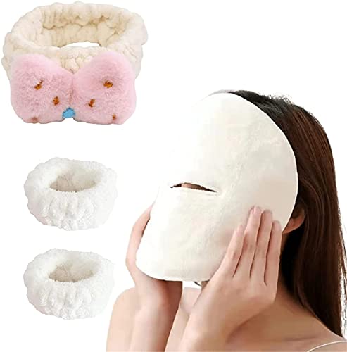 Wiederverwendbare Gesichtstuch-Maske, Korallen-Fleece-Heißkompressen-Handtuch, Schönheits-Hautpflege-Maske, Kalt-heißes Kompressen-Gesichtsdampfer-Handtuch, Gesicht für Handtücher für die Hautpflege von MTDBAOD