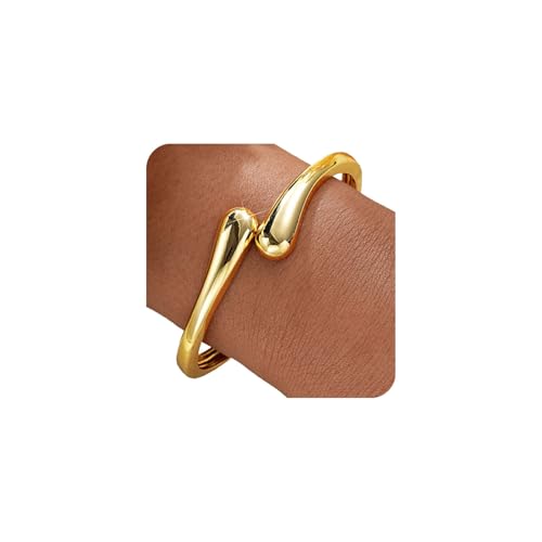 MTINEAPS Goldener Armreif für Damen und Teenager, trendig, klobig, verstellbar, gedreht, Armband, Schmuck, Geschenke, Anpassbar, Gelbgold, Kein Edelstein MTINEAPS Goldener Armreif für Damen und Teenager, trendig, klobig, verstellbar, gedreht, Armband, Schmuck, Geschenke, Anpassbar, Gelbgold, Kein Edelstein von MTINEAPS
