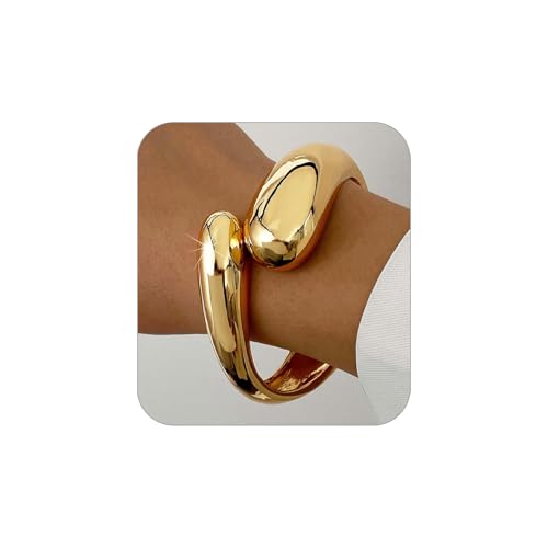 MTINEAPS Goldener Armreif für Damen und Teenager, trendig, klobig, verstellbar, gedreht, Armband, Schmuck, Geschenke, Adjustable, Gelbgold, Kein Edelstein MTINEAPS Goldener Armreif für Damen und Teenager, trendig, klobig, verstellbar, gedreht, Armband, Schmuck, Geschenke, Adjustable, Gelbgold, Kein Edelstein von MTINEAPS