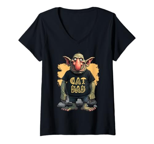 Damen Lustiges Katzen-Trol-Design für Männer, die Katzen lieben T-Shirt mit V-Ausschnitt Damen Lustiges Katzen-Trol-Design für Männer, die Katzen lieben T-Shirt mit V-Ausschnitt von MTJ-Mushrooms Cat Owner Dad Design