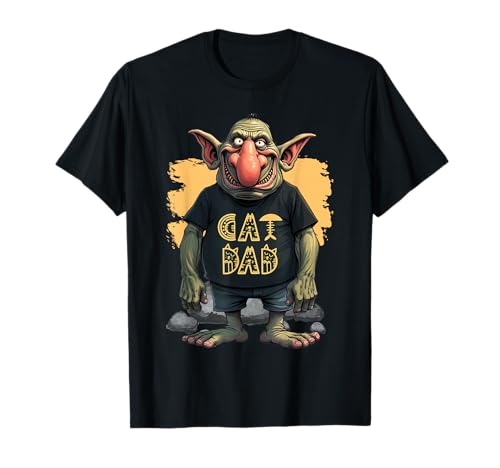 Lustiges Katzen-Trol-Design für Männer, die Katzen lieben T-Shirt von MTJ-Mushrooms Cat Owner Dad Design
