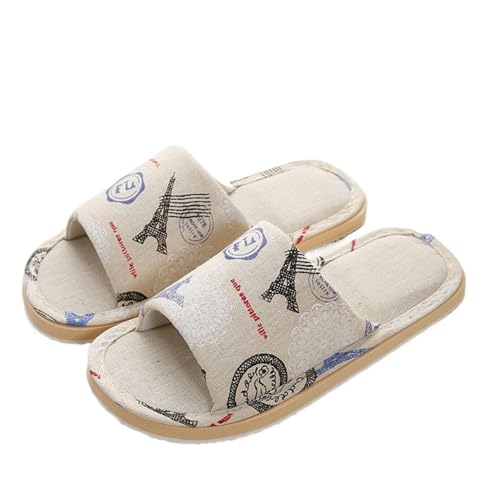 MTKSFDC Schlappen Herbst frauen Flip-Flops Hause Hausschuhe Nicht-Slip Paar Leinen Boden Schuhe Mann Freizeit Frühling Weichen Schaum Boden(5,39-40) von MTKSFDC