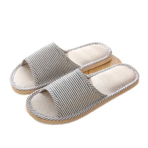 MTKSFDC Schlappen Leinen Schuhe Frauen Haushalt Hausschuhe Innen Boden Hausschuhe Sommer Einfache Stumm Rutschen Hause Sandalen(K,Chinese 38) von MTKSFDC