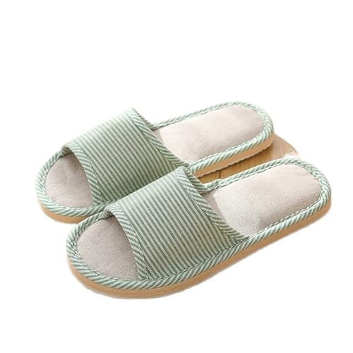 MTKSFDC Schlappen Leinen Schuhe Frauen Haushalt Hausschuhe Innen Boden Hausschuhe Sommer Einfache Stumm Rutschen Hause Sandalen(L,Chinese 38) von MTKSFDC