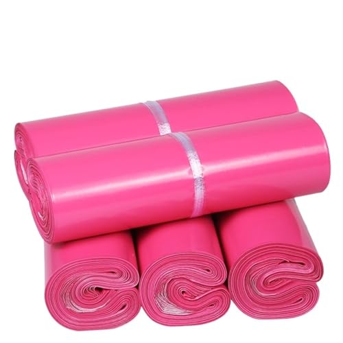MTKSFDC Versandtaschen Kleidung 100 Teile/los Weiße Kuriertasche Express Umschlag Aufbewahrungsbeutel Versandtaschen Selbstklebende Dichtung PE Kunststoffbeutel Versandverpackung(Pink,17 30cm) von MTKSFDC