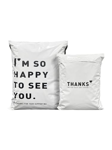 MTKSFDC Versandtaschen Kleidung 50 Teile/lose Mailing Tasche Verdicken Express Verpackung Tasche Selbst Klebe Druck Kleidung Kurier Paket Taschen(35x41x4cm White) von MTKSFDC