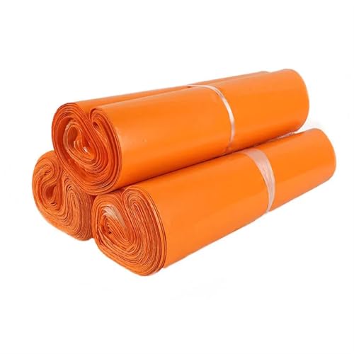 MTKSFDC Versandtaschen Kleidung 50 Teile/lose Orange Farbe Neue Kunststoff Express Mailing Taschen wasserdichte Kleidung Beutel Verdicken PE Selbst Dichtung Klebstoff Kurier Tasche(25x35cm 50pcs) von MTKSFDC