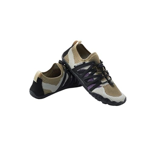 MTKSFDC Wasserschuhe Outdoor Beach Dual Color Patchwork Watschuhe Atmungsaktive und schnell trocknende Wanderschuhe(Khaki,44) von MTKSFDC