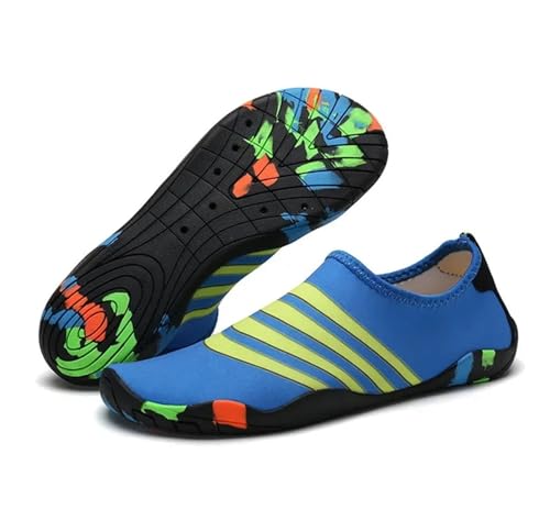 Wasserschuhe Unisex Outdoor Watschuhe Paar Tauchmasken Weiche Sohle Yoga Laufschuhe Gummi Oberwasser for Männer Frauen(Green,38) von MTKSFDC