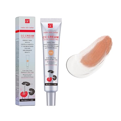 MTUVKGT CC Cream mit Centella Asiatica, leichte CC-Creme zur Farbkorrektur, Ebenmäßige Foundation mit LSF 25, Volle Deckkraft, unsichtbare Poren, Gesichts-Concealer für Damen-Make-up (02 Natur) von MTUVKGT