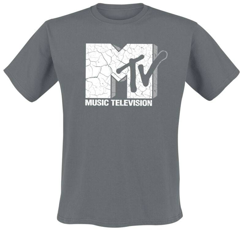 MTV Cracked Logo T-Shirt dunkelgrau in S von MTV