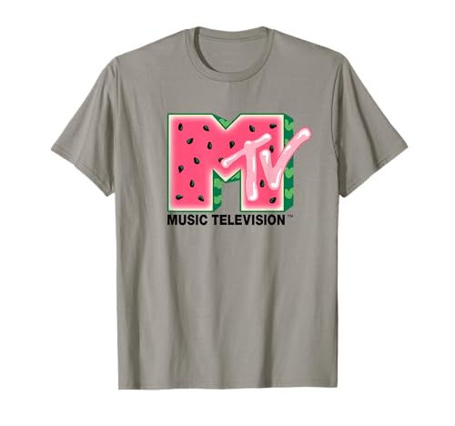 MTV Damen T-Shirt Grau S Klassisch Retro Logo Crew-Ausschnitt Halbarm Unisex-Erwachsene 100% Baumwolle MTV-Logo-Muster von MTV
