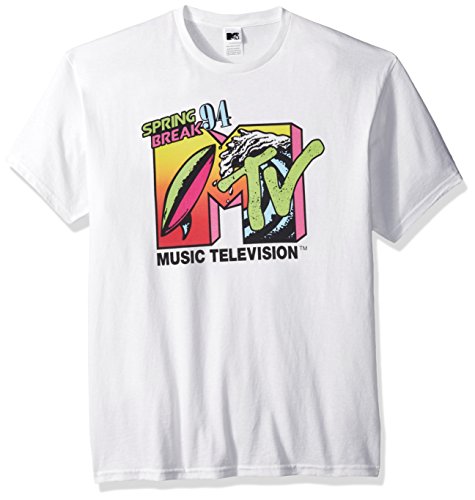 MTV Herren Springbreak 94 Logo T-Shirt, Weiß, XX-Large von MTV