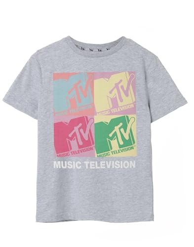 MTV Mädchen Colour Block Grau Kurzarm-T-Shirt | Verspieltes Design | Lebendige Grafik | Lustig und stilvoll | Kultige Marke | Bequeme Passform | Mädchenmode | Kinder Top von MTV