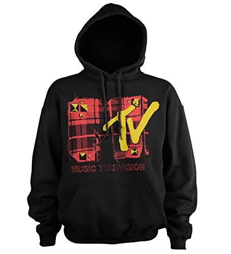 MTV Offizielles Lizenzprodukt Plaid Kapuzenpullover (Schwarz), M von MTV