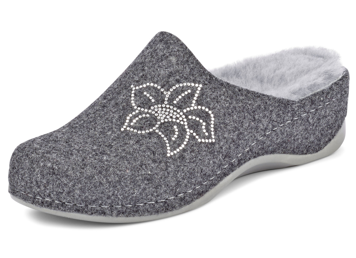 Mubb, gefütterte Damen-Hausschuhe, Weite H, mit Lammfell, Anthrazit, Größe 36 von MUBB