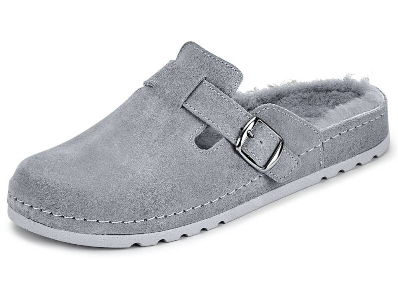 Mubb, klassische Damen-Hausschuhe, Weite H, mit Lammfell, Hellgrau, Größe 37 Mubb, klassische Damen-Hausschuhe, Weite H, mit Lammfell, Hellgrau, Größe 37 von MUBB