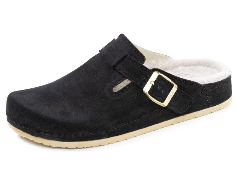 Mubb, klassische Damen-Hausschuhe, Weite H, mit Lammfell, Schwarz, Größe 39 Mubb, klassische Damen-Hausschuhe, Weite H, mit Lammfell, Schwarz, Größe 39 von MUBB