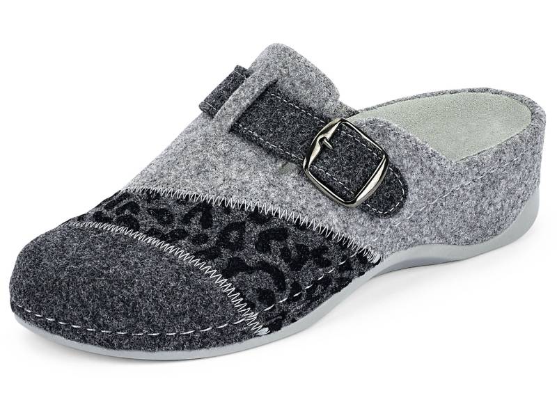 Mubb, klassische Damen-Hausschuhe, Weite H, mit herausnehmbarem Fußbett, Anthrazit-Hellgrau, Größe 36 Mubb, klassische Damen-Hausschuhe, Weite H, mit herausnehmbarem Fußbett, Anthrazit-Hellgrau, Größe 36 von MUBB